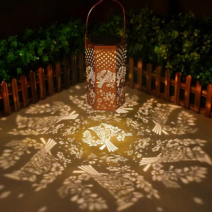 Mothers Day Gifts for Mom Grandma - Birthday Gifts for Women, Cardinal Bird Solar Lanterns Outdoor Waterproof - Solar Lights Outdoor Hanging Garden Decor for Outside