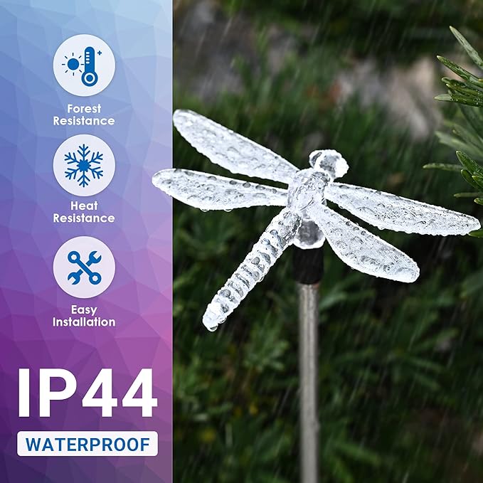 SOLPEX Solar Garden Lights, 6 Pack Solar Butterfly Lights Outdoor Decorations, Multi-Color Changing LED Light Stakes, Yard for Garden, Patio & Lawn, Bird