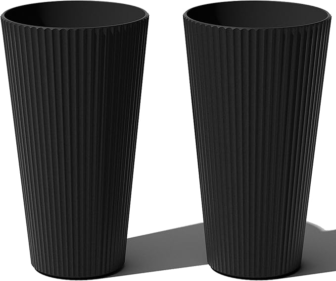 Veradek Demi Series Tall Planter for Porch, Patio, Backyard | Durable Plastic-Stone Composite Material | Modern Décor for Tall Plants, Grasses