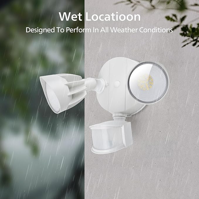Philips 44W 4200 lm LED Security Light Outdoor w/PIR Motion Sensor, 5000K Daylight Flood Light, Waterproof, Dusk to Dawn, 2 Heads, 4 Modes(2 Packs)