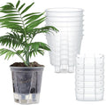 Self Watering Pots for Indoor Plants with Deep Reservoir and High Drainage Holes for Outdoor Plants and Flowers, Bare Root Planter(4.72'',Clear,6 Pcs)