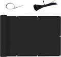 LOVE STORY 3'x6' Black Balcony Screen Privacy Fence Cover UV Protection (HDPE) Weather-Resistant 3 FT Height Shield for Deck, Patio, Backyard, Outdoor Pool, Porch, Railing