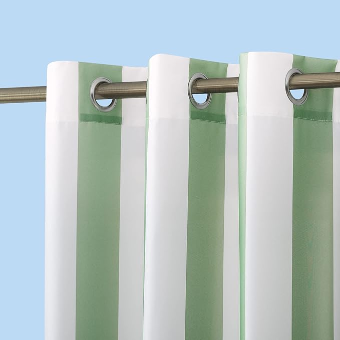 Sun Zero Valencia Cabana Stripe Indoor/Outdoor UV Protectant Energy Efficient Grommet Curtain Panel