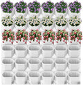 36 Pockets Living Wall Planter Indoor, Self Watering Wall Hanging Planters for Outdoor Plants Stackable, Cascading Vertical Planter Garden (36 planters White)
