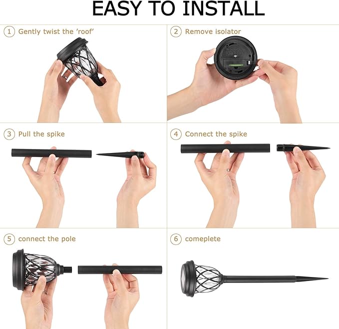 EXCMARK 10 Pack Solar Lights Outdoor Garden Pathway Solar Powered Yard Lights for Walkway Sidewalk Driveway.