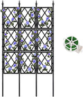 Garden Trellis for Climbing Plants Outdoor 5.25 FT, Iron Pipe Metal Support Wall Tall Plant Trellis Lattice Fence Plant Support with Garden Twist Tie for Ivy Vines Rose