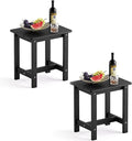 LUE BONA Outdoor Side Table Set of 2, HDPS Small Outdoor Table, Adirondack Side Table, Outside End Table for Patio, Porch, Deck, Pool, Weather Resistant/Easy Maintenance/Indoor or Outside Use, Black