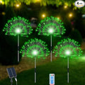 Solar Garden Lights Outdoor Waterproof, 4 Pack Total 480 LED Solar Firework Lights Decorative with 8 Lighting Modes Outside for Yard Pathway Flowerbed Decor, Green