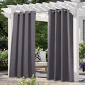 NICETOWN Indoor & Outdoor Blackout Curtain 84 inches Long for Patio Waterproof, Room Darkning Thermal Insulated Privacy Panel for Bathroom/Gazebo/Deck/Patio, 1 Panel, 52" W, Grey