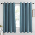 NICETOWN Blackout Curtain Panel 63 inch Long for Window - Thermal Insulated Solid Grommet Blackout Drape for Bedroom Living Room Kitchen (Single Panel, 52W x 63L, Smoky Blue)