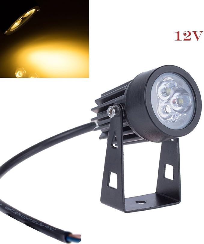 LemonBest® Outdoor LED Landscape Up Down Light Spotlight Low Voltage 12V for Yard Step Lawn Lighting (Yellow)