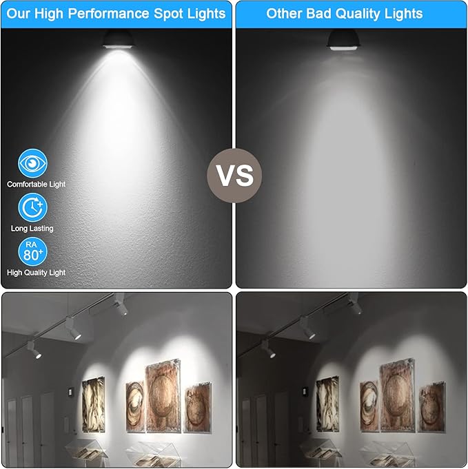 Mlambert 12 Pack MR16 LED Bulbs 50W Halogen Equivalent,6000K Cool Whitee,5W GU5.3 MR16 12V Spotlight Bulb,Non-Dimmable,45° Beam Angle for Landscape, Recessed