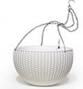 Dexceder 9 Inch Self Watering Hanging Planters Indoor Outdoor, Thickened Hanging Basket Flower Plant Pot with Water Level Indicator (White)