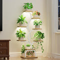 Plant Stand Indoor with Grow Light - 8 Tiered Plant Shelf Indoor, Corner Plant Stand, 49" Tall Plant Shelf with Lights for Indoor Growing, Lighted Flower Holder for Living Room, Balcony (White)