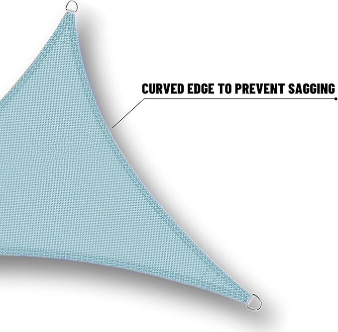 SUNNY GUARD Waterproof Sun Shade Sail 10' x 10' x 14' Sky Blue Triangle UV Block Sunshade for Backyard Yard Deck Patio Garden Outdoor Activities and Facility(We Make Custom Size)