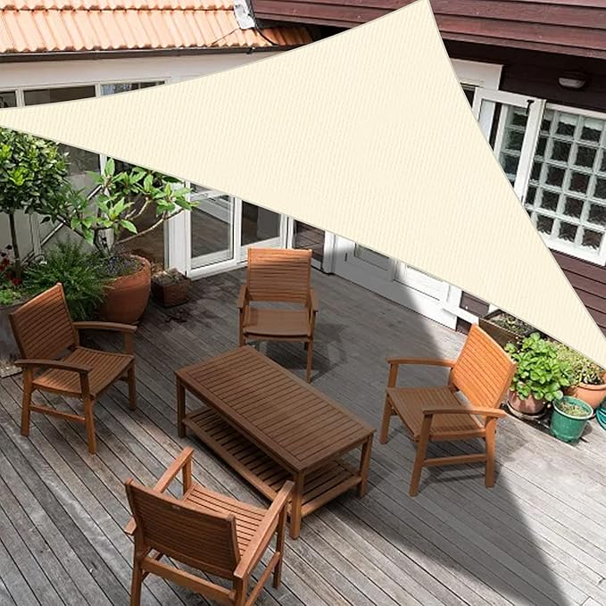 SUNLAX Custom Size 10'x18'x20.6' Beige (Cream) Sun Shade Sail Right Triangle UV Block Sunshade for Backyard Yard Deck Patio Garden Outdoor Facility (Customized)