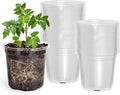 50 Packs 4 Inch Reinforced Clear Nursery Pots with Drainage Holes, Transparent Plastic Plant Pot Seedling Planter for Vegetable Propagation, Root Cutting, Seed Starting