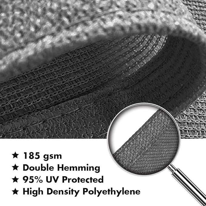 KANAGAWA 23'X24' Dark Gray Custom Size Sun Shade Sail Rectangle UV Block Canopy Cover for Patio Backyard Lawn Garden Outdoor (Customized Available)