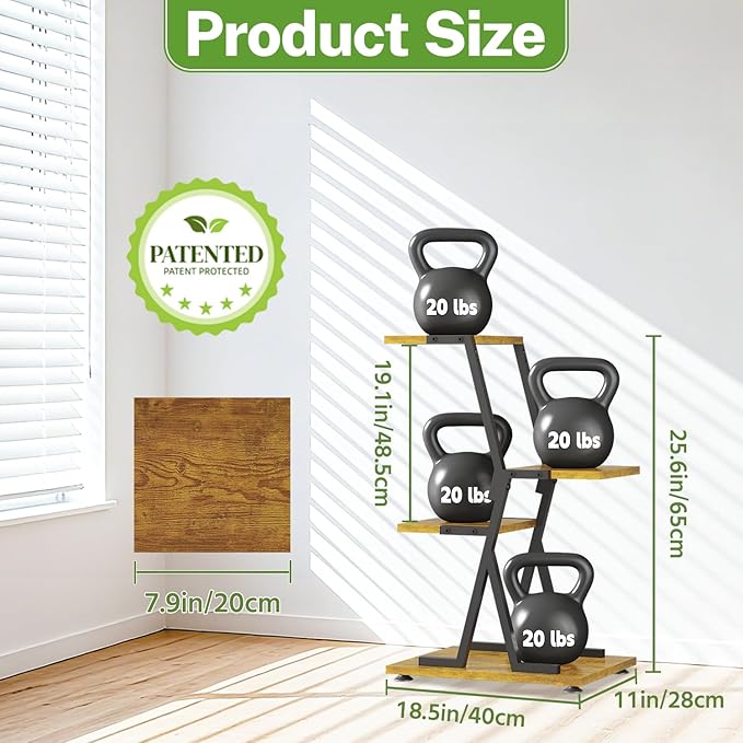 iDavosic.ly 3 Tier Indoor Plant Stand, Corner Tall Metal & Wood Flower Shelf, Orchid Display Rack for Living Room Balcony Patio Porch, Space Saving & Multifunctional Display, Black & Brown