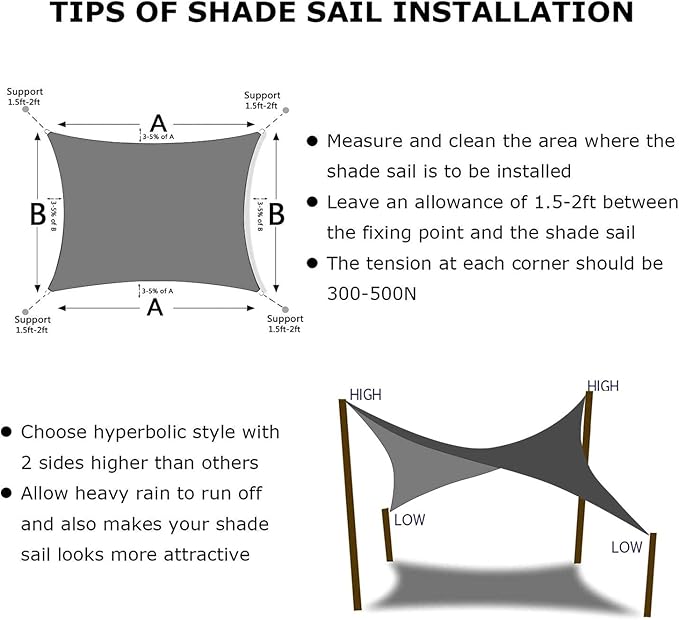KANAGAWA Sun Shade Sail 12'x16' Dark Gray Rectangle UV Block Canopy Awning Shelter Fabric Cloth Screen for Outdoor Patio Garden Backyard Activities