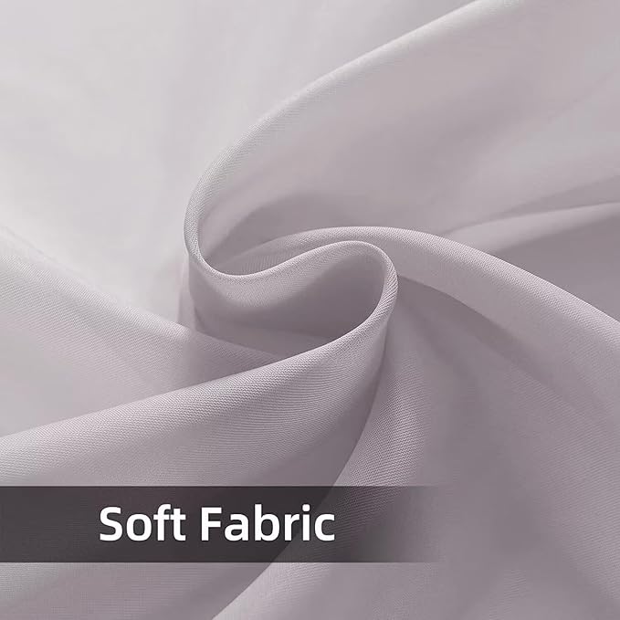 SpaceDresser Waterproof Outdoor Sheer Curtains for Patio - 2 Panels Rod Pocket Indoor Voile Sheer Curtain for Living Room,52W x 96L inch, Silver Grey
