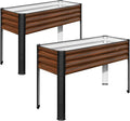 SnugNiture Raised Garden Bed with Legs, 2PCS 48×18×32in Outdoor Metal Elevated Raised Planter Box for Backyard, Patio, Balcony