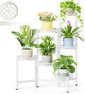 6 Tier Metal Plant Stand, 6 Potted Multiple Flower Pot Holder Shelf, Indoor&Outdoor Folding Planter Display Shelves for Patio Garden, Living Room, Corner Balcony, Bedroom - WhiteWave
