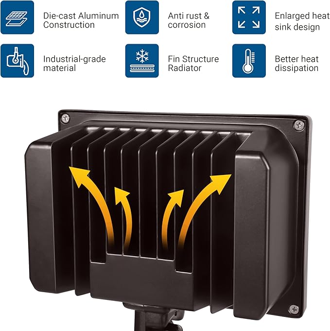 DEWENWILS 65W Flood Lights Outdoor, 6670 LM Super Bright(500W Equivalent) IP65 Waterproof Knuckle Mount LED Security Light, 5000K Daylight LED Flood Light for Garage, Patio, Yard, UL Listed, Browm