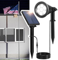 Solar Spotlights Outdoor for Flag Pole, Bright 7-LED Solar Spot Lights with Separate Panel Waterproof, Dusk-to-Dawn Flagpole Lights, Adjustable Landscape Ground Wall Lighting for House Garden(White)