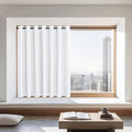 NICETOWN White Blackout Curtains 72 inches Long, Grommet Privacy Window Treatment Thermal Insulated Room Darkening Sliding Glass Door Drape for Bedroom Living Room, 1 Panel, W100 x L72