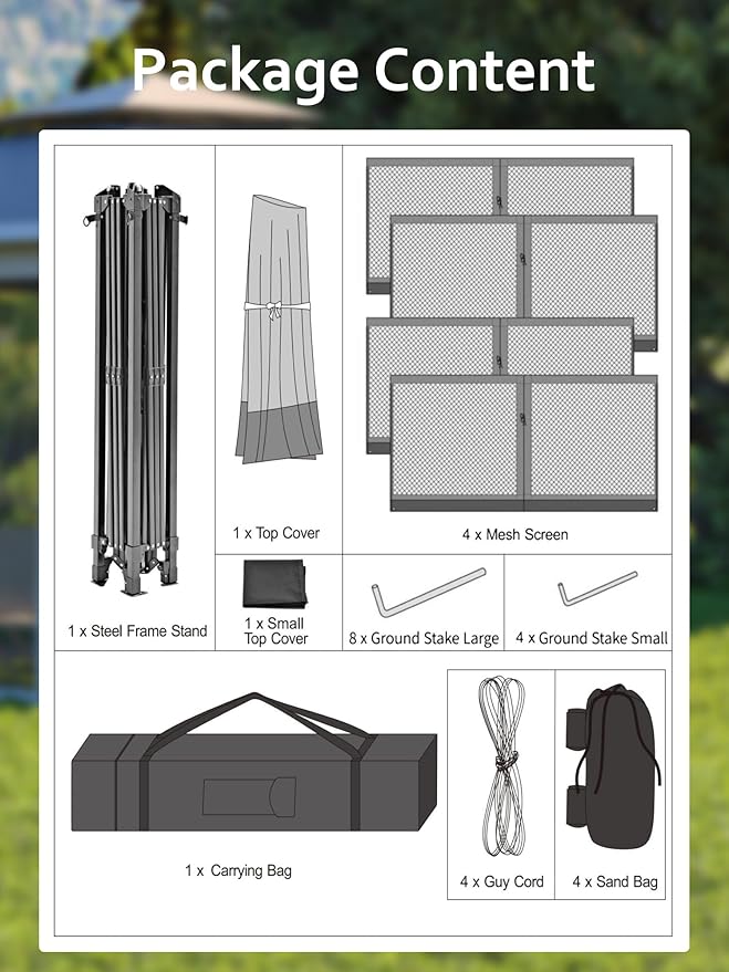 13 X 13FT Pop Up Gazebo, Canopy Tent, Gazebos on Clearance,Patio Folding Canopy with Mosquito Netting - Backyard Tent for Party, Wedding, Outdoor Dining, Patio, Backyard(Navy Blue+Hemp Grey)
