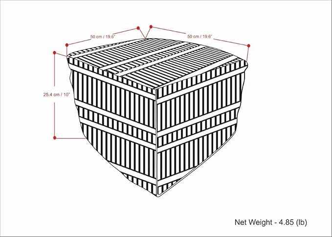 SIMPLIHOME Safford Square Pouf - 20 inch Wide Upholstered PET Polyester Ottoman in Black and White, Boho Indoor/Outdoor Footstool or Extra Seating for Living Room, Bedroom, or Patio, Assembled