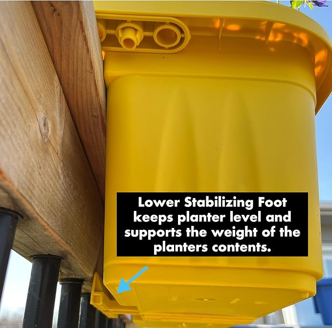 Apollo Exports International 20" Adjustable Railing Planter, Yellow