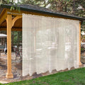 SpaceDresser Waterproof Outdoor Sheer Curtains for Patio - 2 Panels Rod Pocket Indoor Voile Sheer Curtain for Living Room,100W x 96L inch, Ivory