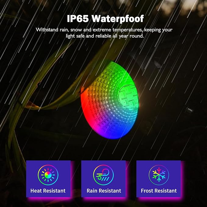 RGBW Low Voltage Landscape Lights, 10W 12/24V Color Changing Landscape Lighting with Remote, IP65 Waterproof Outdoor LED Spotlight for Garden Christmas Halloween, 8 Pack with Connectors