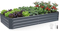 INNO STAGE Galvanized Raised Garden Bed Kit, 6x3x1FT Metal Raised Garden Beds for Vegetables, Rust-Resistant & Easy Assembly, Outdoor Raised Beds for Gardening, Flowers, Herbs (Grey)