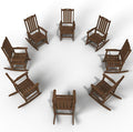 Oversized Rocking Chair Set of 8, Outdoor Rocking Chair for Adults, All Weather Resistant Porch Rocker for Lawn Garden, Wood