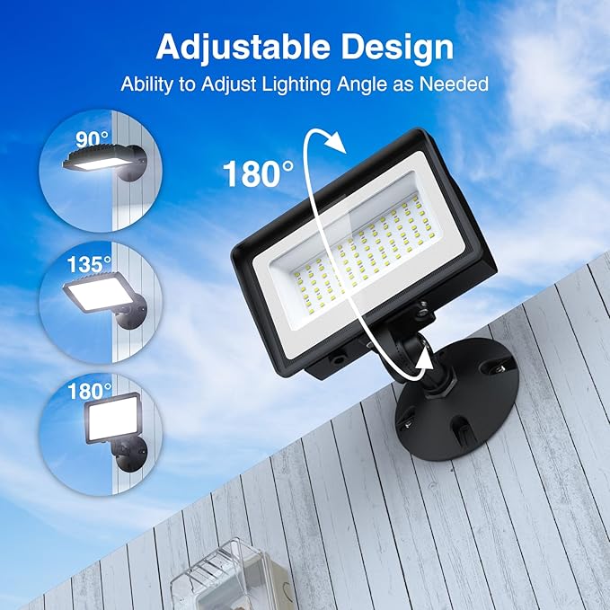 Onforu 65W LED Flood Lights Outdoor with Knuckle Mount, 7800LM Super Bright Garage Security Lights, IP66 Waterproof, 6500K Outside led Lights for Yard, Garage, Garden 2 Pack
