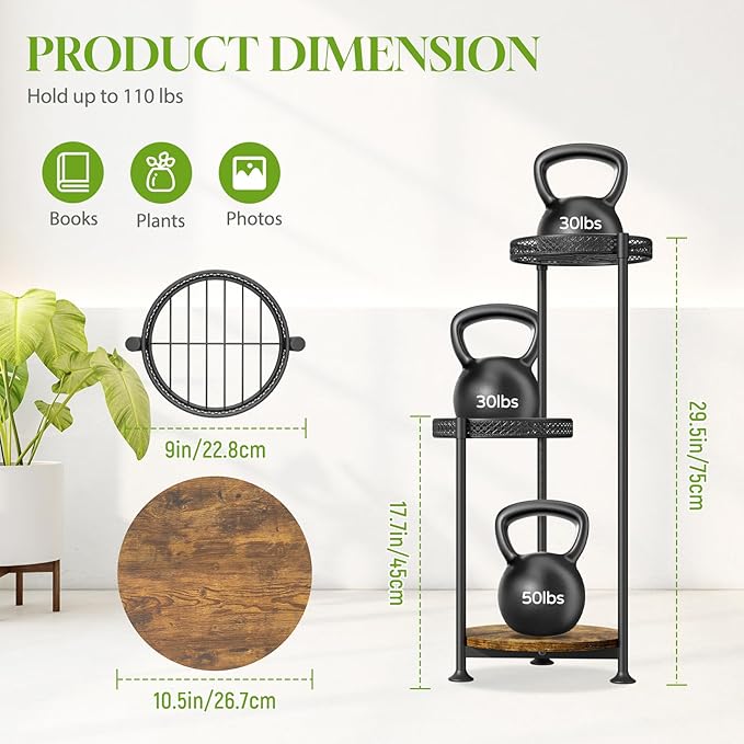 Plant Stand Indoor Outdoor Clearance, 3 Tier Metal Flower Shelf Pot Holder, Tall Multiple Plants Corner Rack Narrow House Orchid Display Organizer for Patio Office Porch Living Room Garden, Black