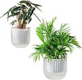 Melphoe Self Watering Pots for Indoor Plants Planter, 6.5/5.3 Inch 2 Pack Planters Self Watering Plant Pots for Flower, Houseplants, Succulent, African Violets and Cactus with Drainage