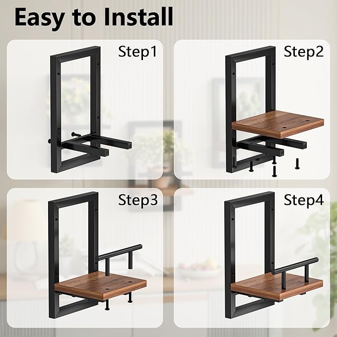 Floating Shelves for Wall, Plant Shelf Indoor, Wall Planters for Indoor Floating Plant Shelves for Bedroom, Living Room, Kitchen, Office, Bathroom Decor (2 Pack)