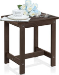 Y&M Outdoor Side Table, HIPS Adirondack Small Single Table, Waterproof Square Outside Table, Balcony Modern End Tables for Patio, Pool, Beach, Porch, Deck, Indoor or Outdoor Use, Coffee