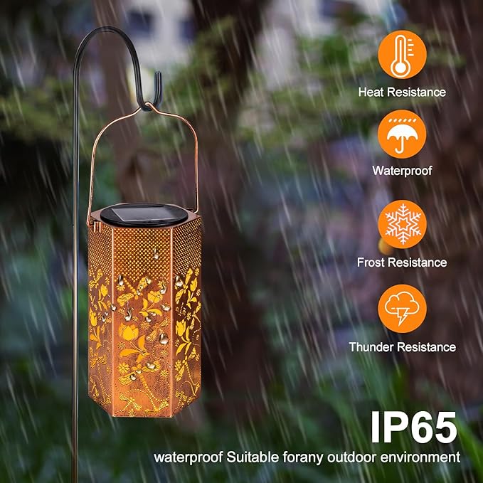Dragonfly Solar Lanterns Outdoor Waterproof - Mothers Day Gifts for Mom Grandma, Birthday Gifts for Women, Solar Lights Outdoor Garden Decor for Outside
