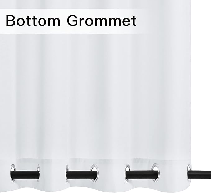 NICETOWN Canvas Outdoor Curtains for Patio Waterproof 2 Panels, Thermal Insulated Silver Rustproof Grommet Top & Bottom Privacy Windproof Outdoor Curtains/Drapes for Cabana, W55'' by L95'', White