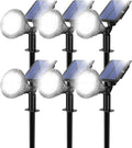 Solar Spot Lights for Outside, 21 LED Outdoor Solar Lights for Yard, 6 Pack Solar Spotlights Waterproof Auto On/Off for Landscape, Wall, Garden, Pool, Tree, Pathway and Driveway(White)