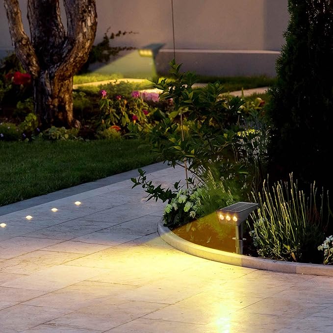 Solar Spot Lights Outdoor, 2 Pack Solar Landscape Spotlights 3 Lighting Modes IP65 Waterproof Adjustable Light House Lights Spot Light for Yard