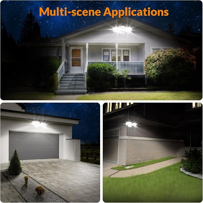 LEPOWER 28W 3000LM ‌LED Security Flood Light‌ ‌Outdoor‌, Switch Controlled Aluminum ‌Security Light‌, 2 Adjustable Heads, 5500K Daylight, IP65 Waterproof, Wet Location for Patio, Garden, Yard Lights