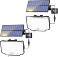 Peasur Solar Lights Outdoor Waterproof, [318 LED/3 Modes] Solar Motion Security Light, Flood Lights with 16.4 FT Cable for Outside Garden Garage Yard, 2 Pack