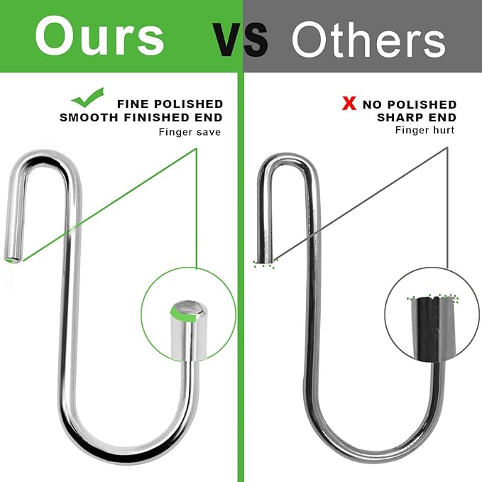 30 Pack Heavy Duty S Hooks Pan Pot Holder Rack Hooks Hanging Hangers S Shaped Hooks for Kitchenware Pots Utensils Clothes Bags Towels Plants -4 Inch