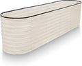 Plant & Plot Galvanized Raised Garden Beds Outdoor // 8×2×2 ft Planter Raised Beds for Gardening, Vegetables, Flowers // Large Metal Garden Box (White) // Patented Tool-Free Design